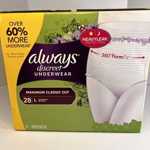 Always Discreet Incontinence Underwear for Women Maximum Absorb  L 28 Count